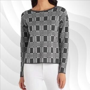 2/$30 NWOT Lety & Me Charcoal Geometric Crew Neck Sweater Size XL